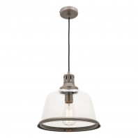 Mercator-Soho Pewter Metalware with Clear Glass Shade Pendant 